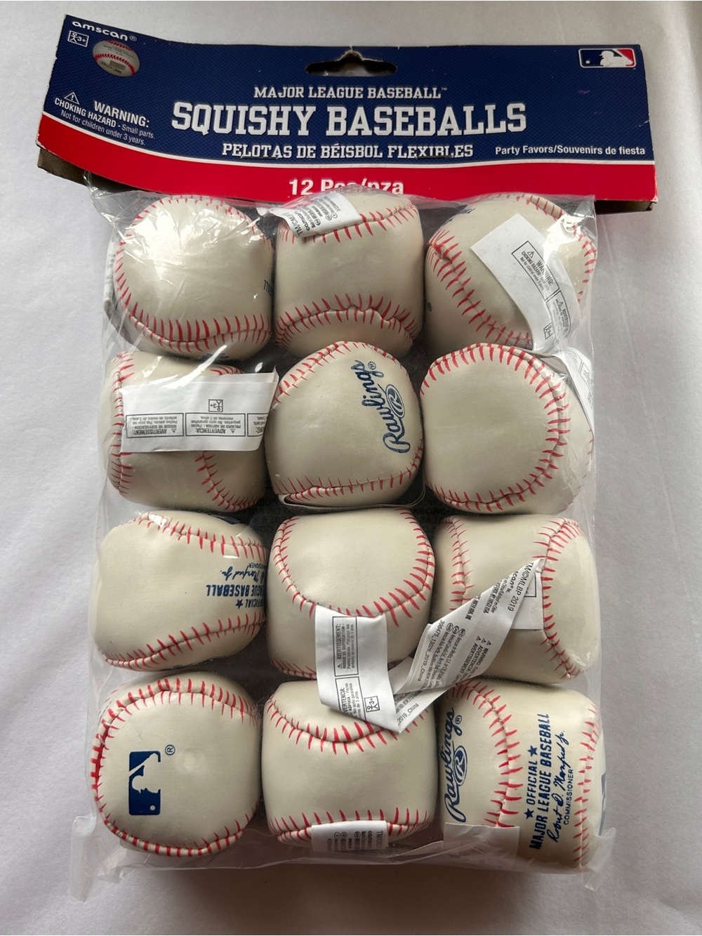 Major League Baseball MLB Squishy Baseball Party Favourer pack of 12